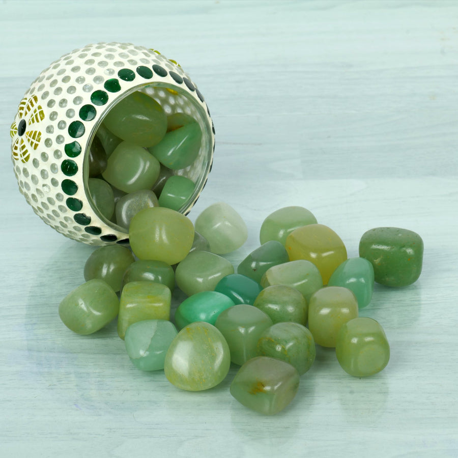 Green Jade Crystal Energy Bulk Tumbled 1 Lb