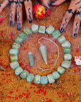 Green Jade Runes Stone For Meditation