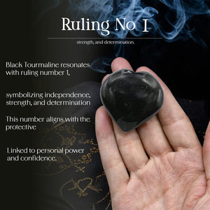 Black Tourmaline Puff Heart