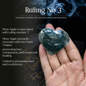 Moss Agate Puff Heart