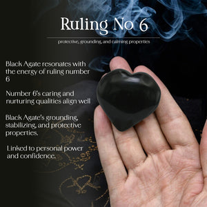 Black Agate Puff Heart