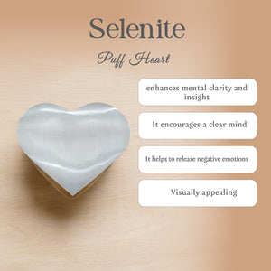Selenite Puff Heart