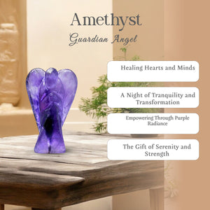 Amethyst Guardian Crystal Angel Statue