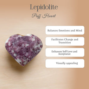 Lepidolite Puff Heart