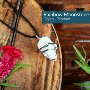 Rainbow Moonstone Crystal Necklace