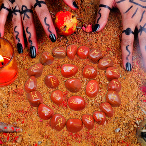 Red Jasper Rune Stone Set