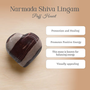 Narmada Shiva Lingam Puff Heart