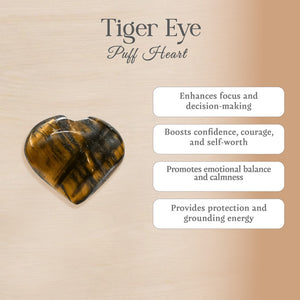 Tiger Eye Puff Heart