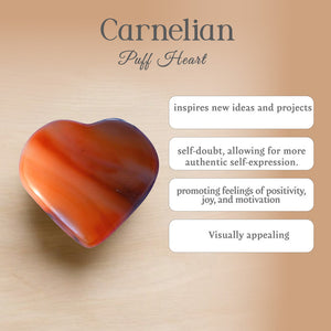 Carnelian Puff Heart