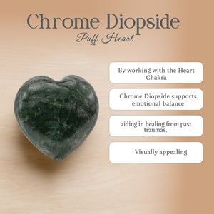 Chrome Diopside Puff Heart
