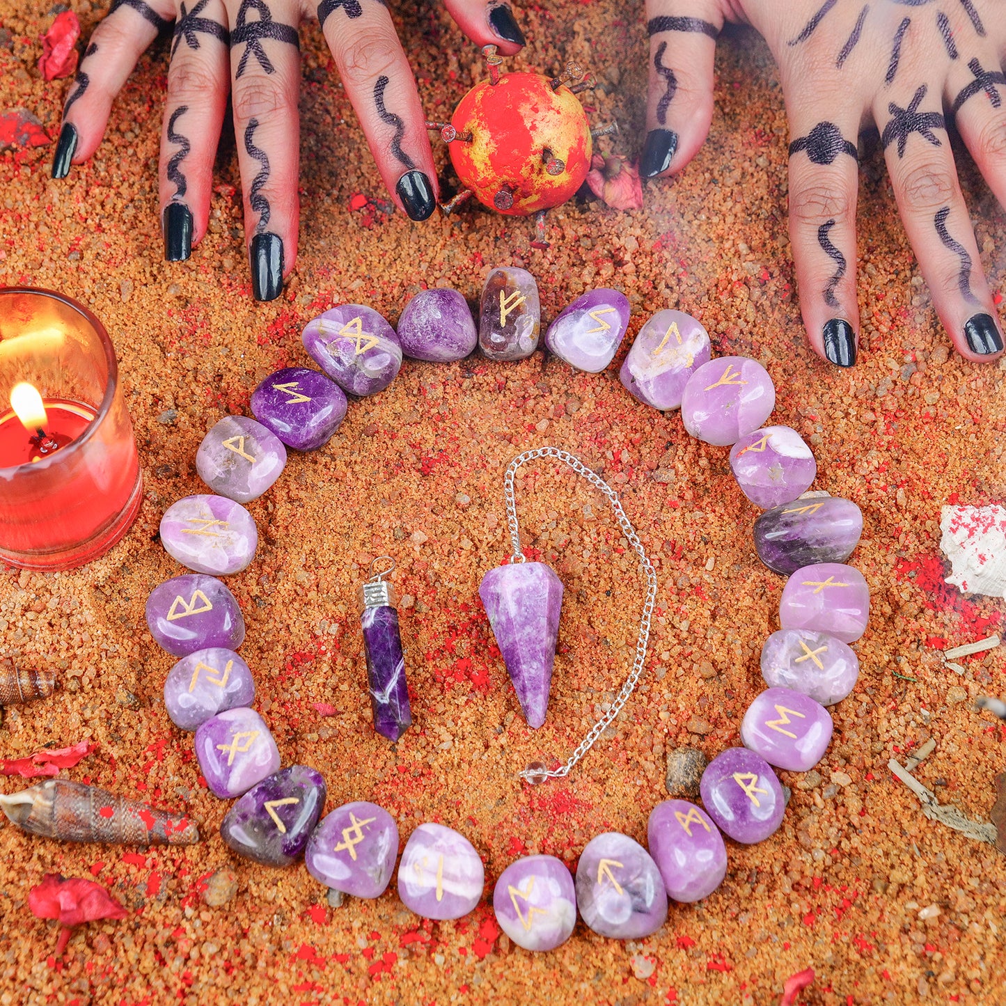 Amethyst Rune Stone Set