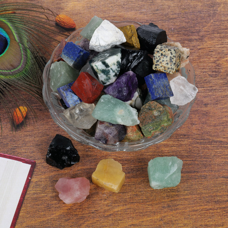 Mix Chakra Rough Crystals for Grounding 1/2 lb