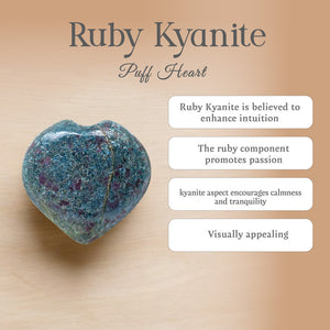Ruby Kyanite Puff Heart