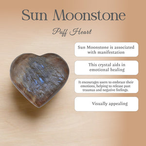 Sun Moonstone Puff Heart
