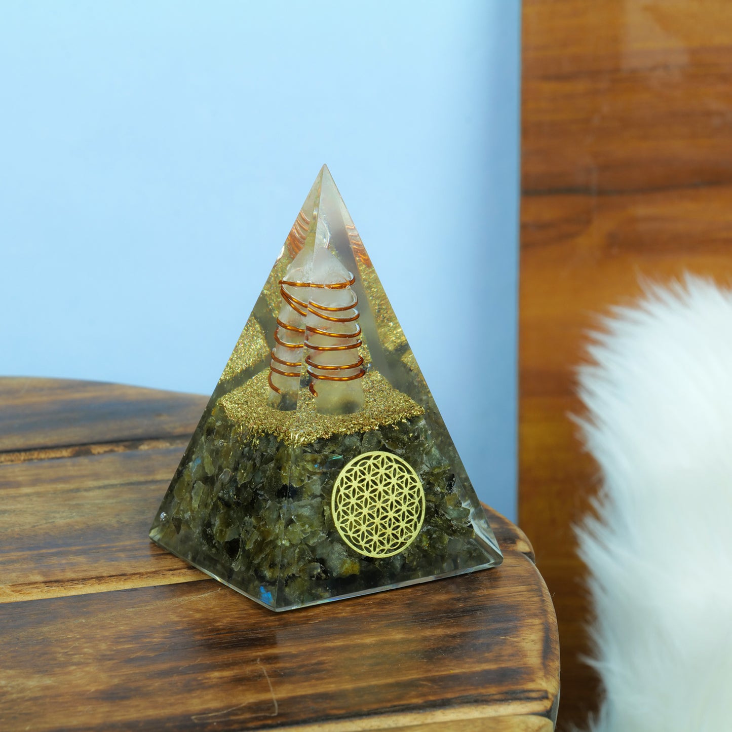 Labradorite Orgonite Pyramid