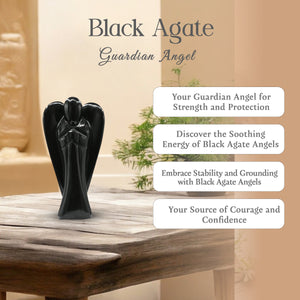 Black Agate Crystal Guardian Angel