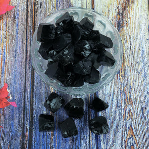 Black Obsidian Natural Rough Stone (1lb Pack)