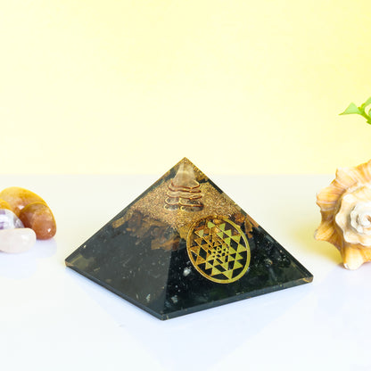 Black Tourmaline and Tiger Eye Orgone Pyramid