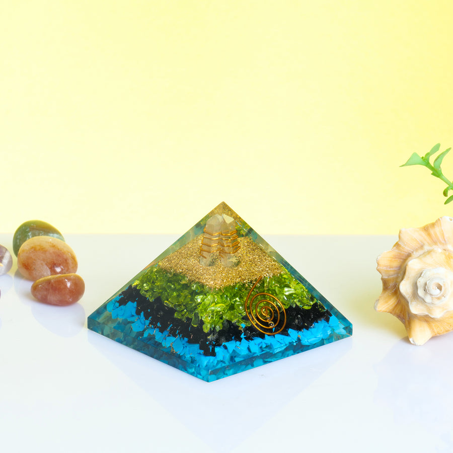 Triple Protection Pyramid Orgonite Crystal Generate Spiritual Positive Energy