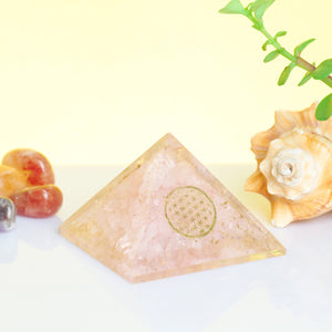 Rose Quartz Crystal Orgone Pyramid