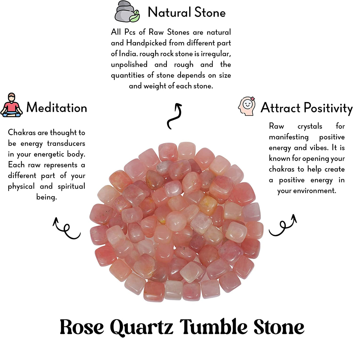 Rose Quartz Crystal for Healing, Tumbled Rose Quartz Gemstones - Orgonitecrystals