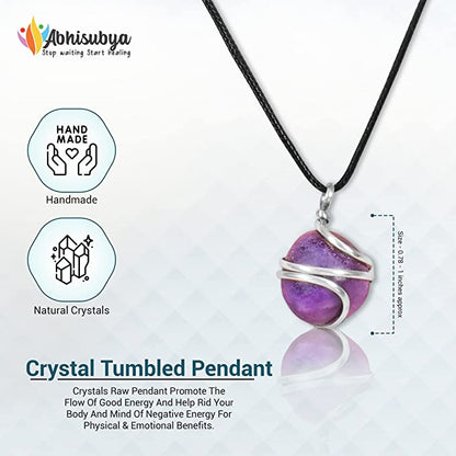 Amethyst Crystal Necklace Tumble Pencil Pendant