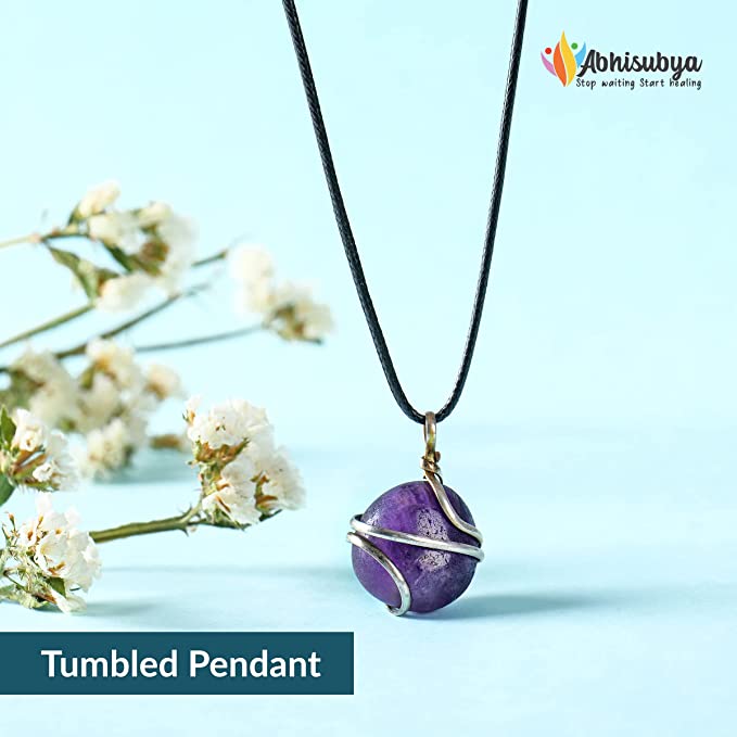 Amethyst Crystal Necklace Tumble Pencil Pendant