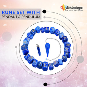 Lapis Lazuli Gemstone Runes Set