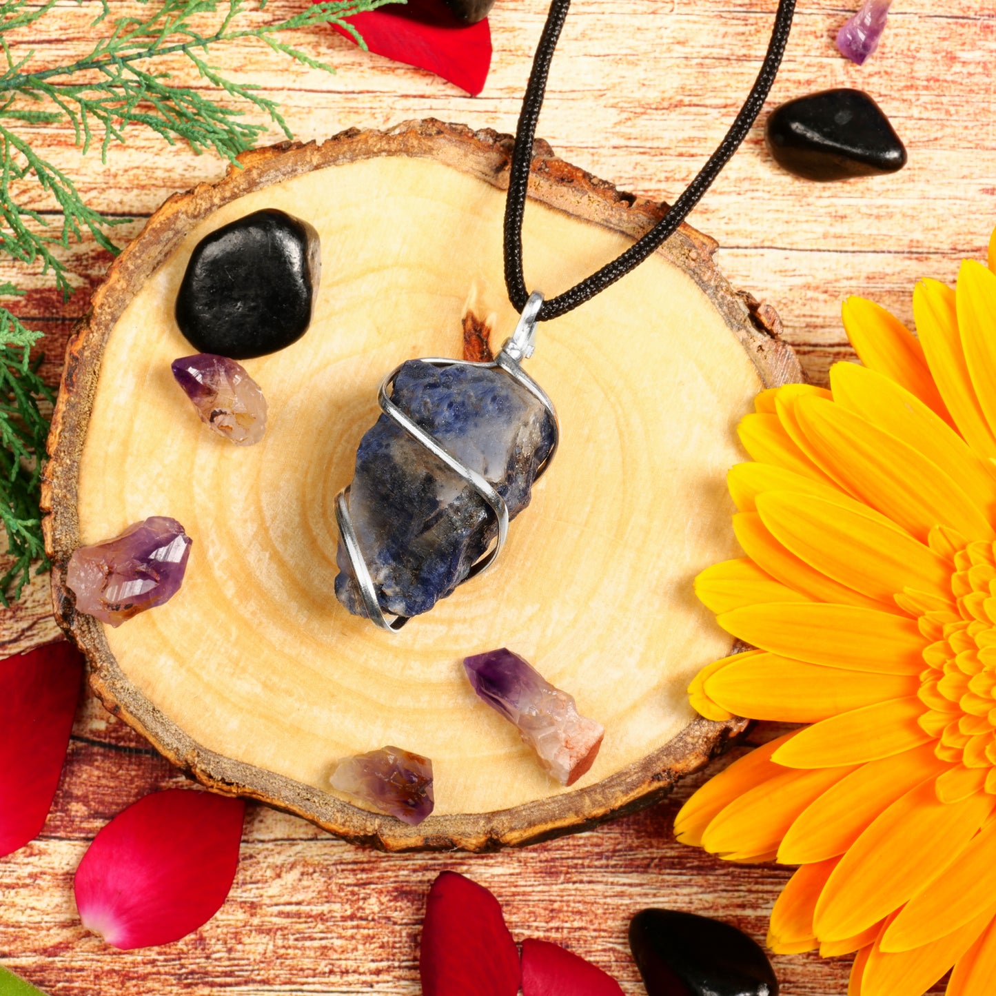 Sodalite Crystal Pendant