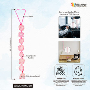 Crystal Hanging Ornaments - Rose Quartz Decor - Halloween Wall Hanging