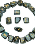 Labradorite Elder Futhark Rune Set