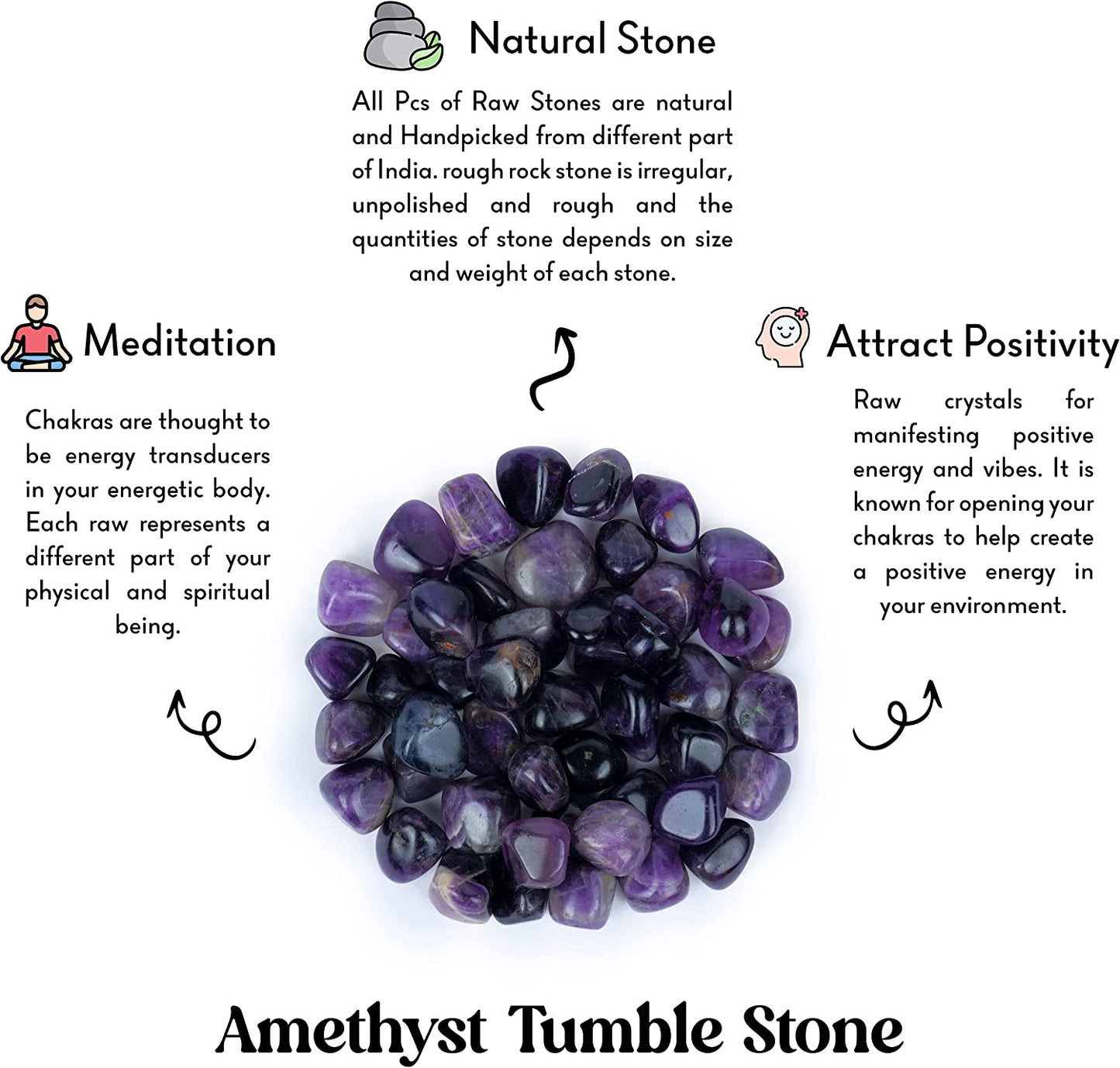 Amethyst Healing Tumbled Stone | Tumbled Amethyst Crystal - Orgonitecrystals