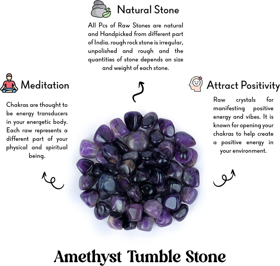 Amethyst Healing Tumbled Stone | Tumbled Amethyst Crystal - Orgonitecrystals