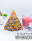 Mix Seven Chakra Crystal Orgone Pyramid for Healing & Positive Energy