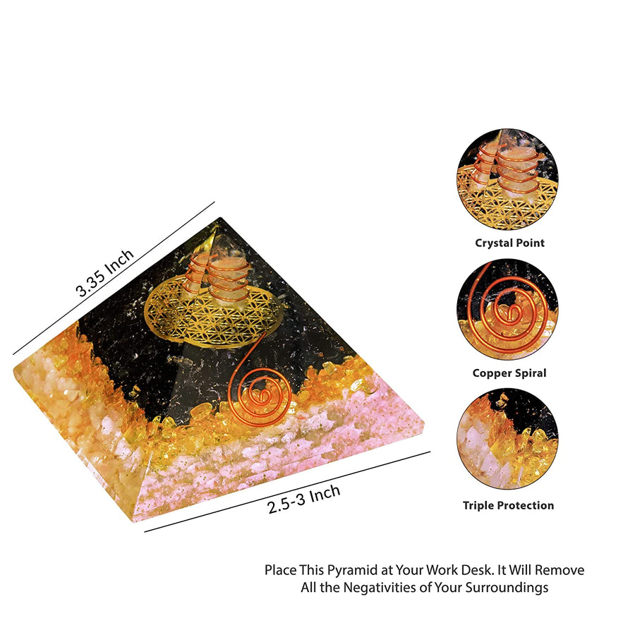 Triple Protection Orgone Pyramid for Positive Energy & Healing