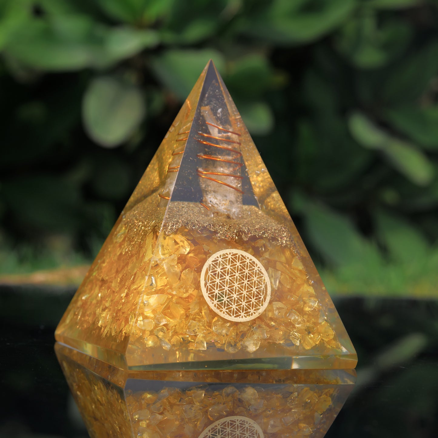 Citrine Orgonite Crystal Pyramid