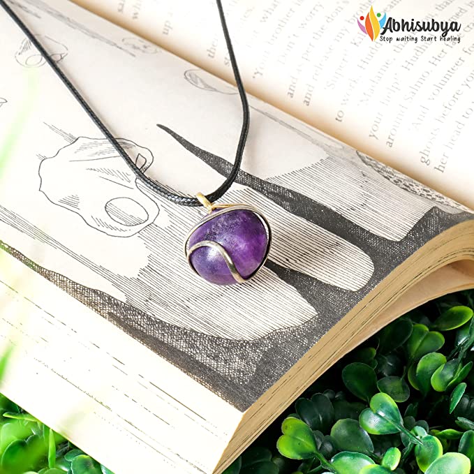 Amethyst Crystal Necklace Tumble Pencil Pendant