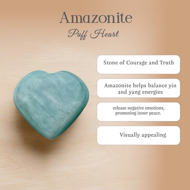 Amazonite Puff Heart