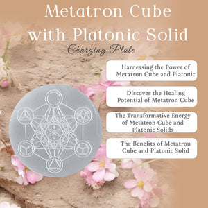 Metraton Cube with Platonic Solid Charging Plate