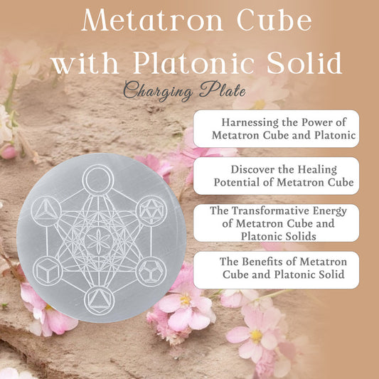 Metraton Cube with Platonic Solid Charging Plate