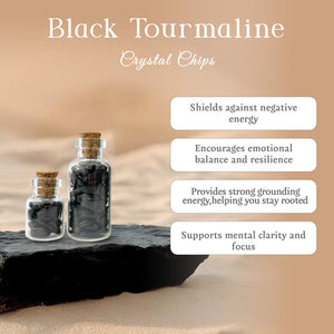 Black Tourmaline Crystal Chips