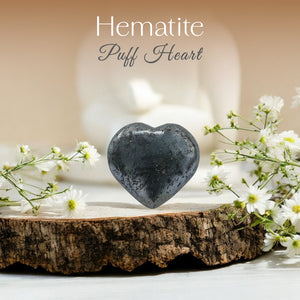 Hematite Puff Heart