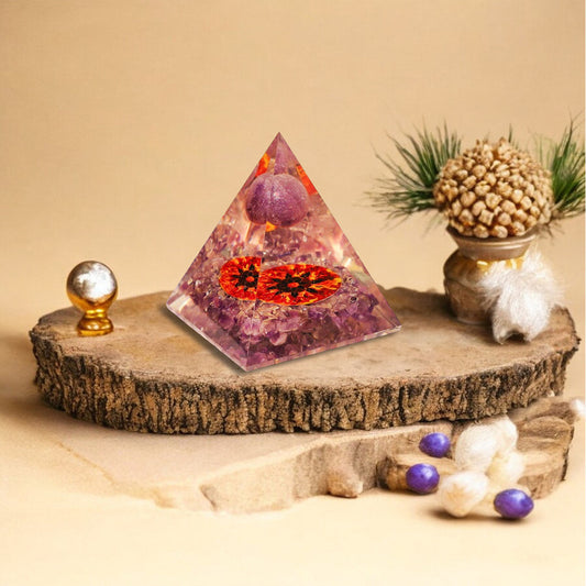 Amethyst Orgone Crystal Stone Pyramid