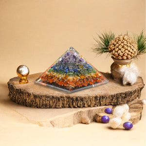 Seven Chakra Eye Of Horus Orgone Crystal stone Pyramid