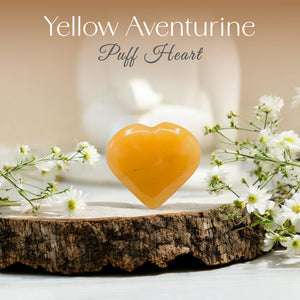 Yellow Aventurine Puff Heart