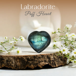 Labradorite Puff Heart