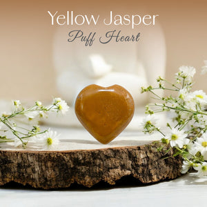 Yellow Jasper Puff Heart