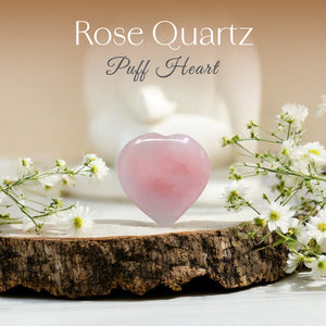 Rose Quartz Puff Heart