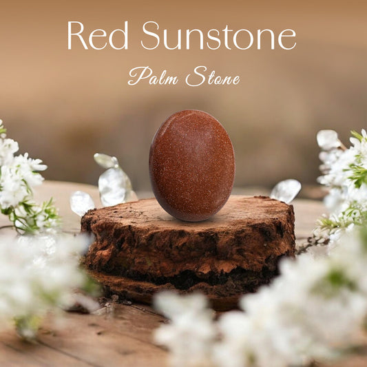 Red Sunstone Palm Stone