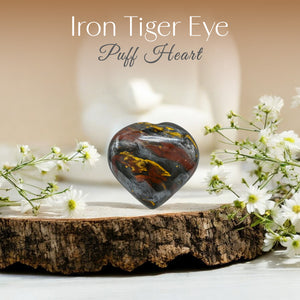 Iron Tiger Eye Puff Heart